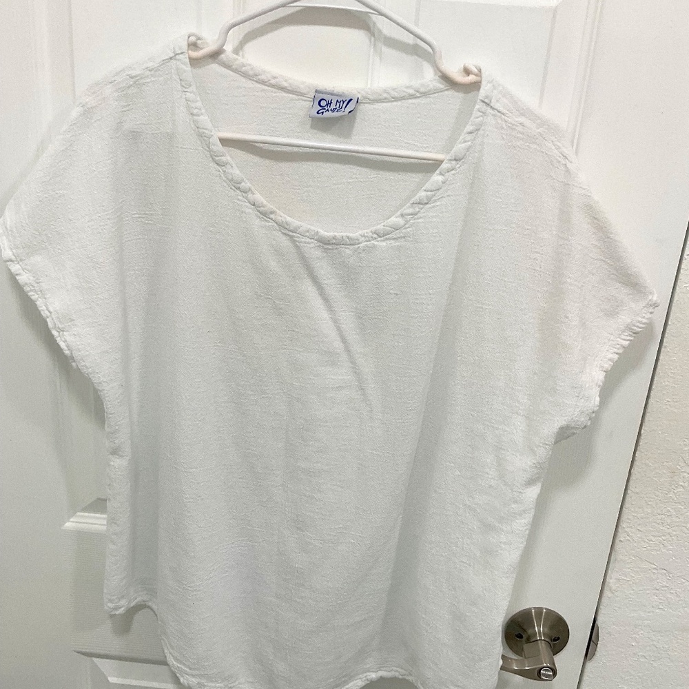 Oh my gauze top white size 2